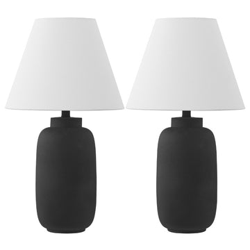 Elinore 24.5" Minimalist Scandinavian Resin/Iron Ginger Jar LED Table Lamp - JONATHAN Y